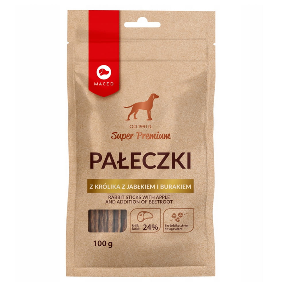 Maced Przysmak dla Psa Pałeczki z Królika z Jabłkiem i Burakiem 2x100g